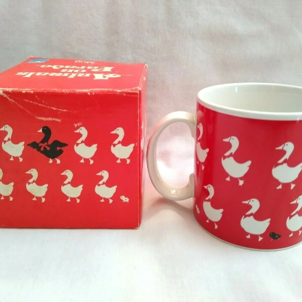 Vtg Applause Animals Parade Duck Goose Coffee‎ Cup